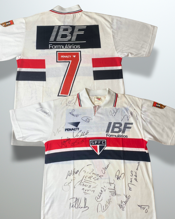 Sao Paulo 1992 Home Shirts #7 Müller with signed by players