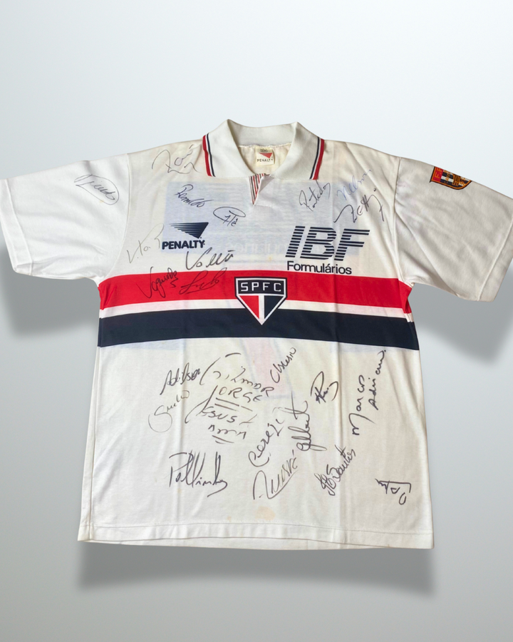 Sao Paulo 1992 Home Shirts #7 Müller with signed by players
