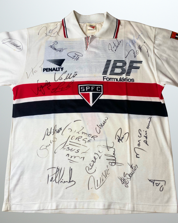 Sao Paulo 1992 Home Shirts #7 Müller with signed by players